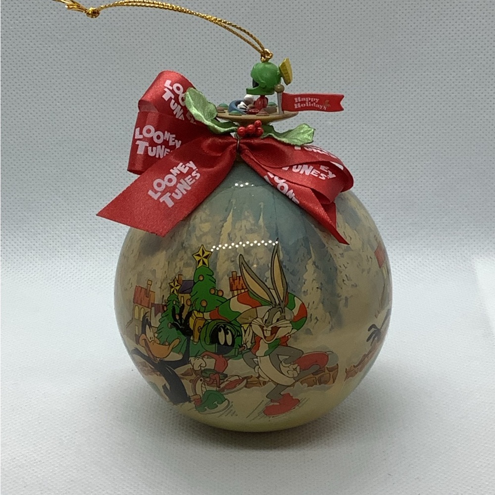 Vintage Looney Tunes Ornaments Tweety Marvin Taz Elmer Bugs Daffy 4 Balls 1995 - Picture 4 of 16
